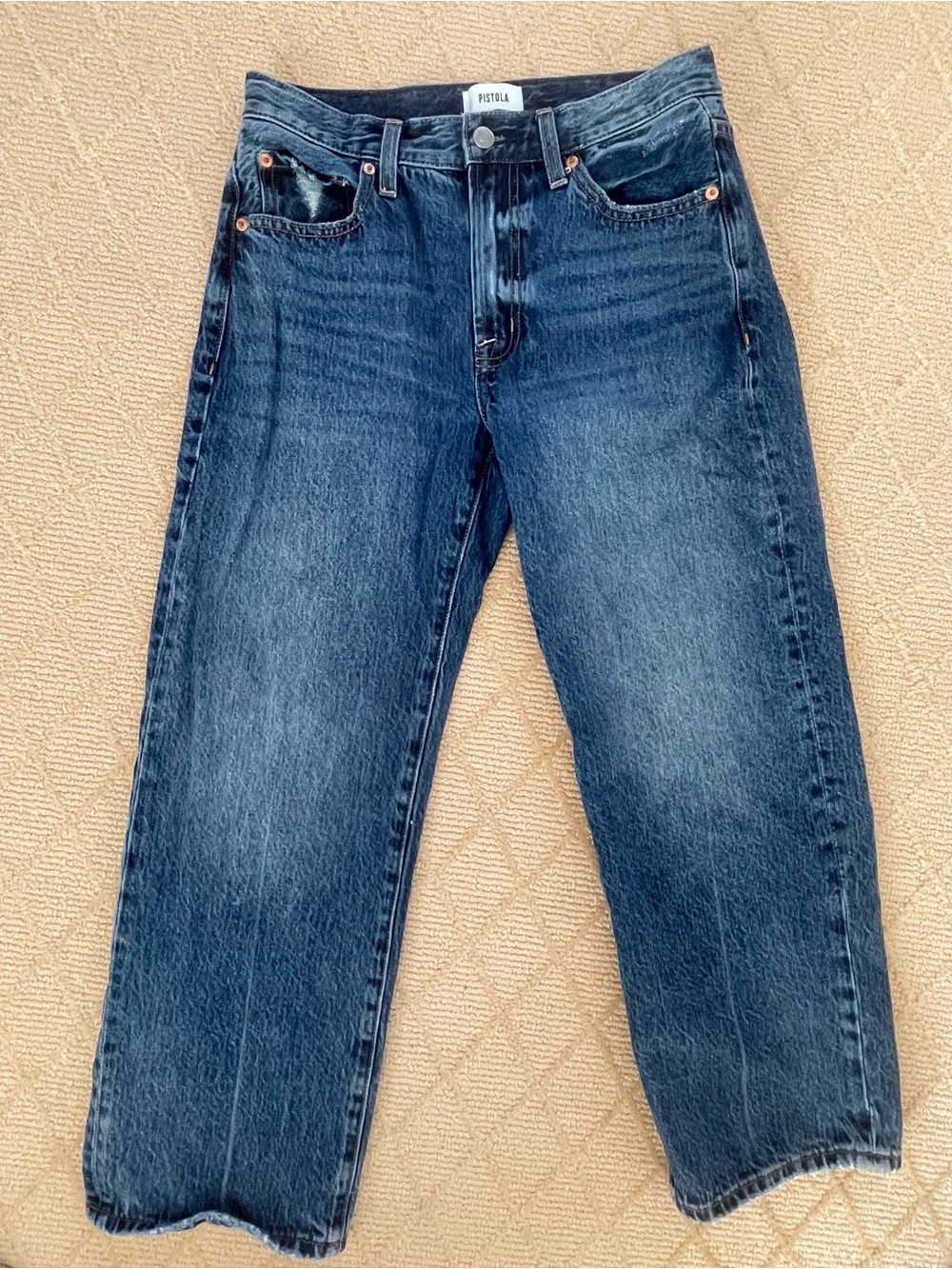 pistola Petite Lexi mid rise bowed straight jean in Artisan
